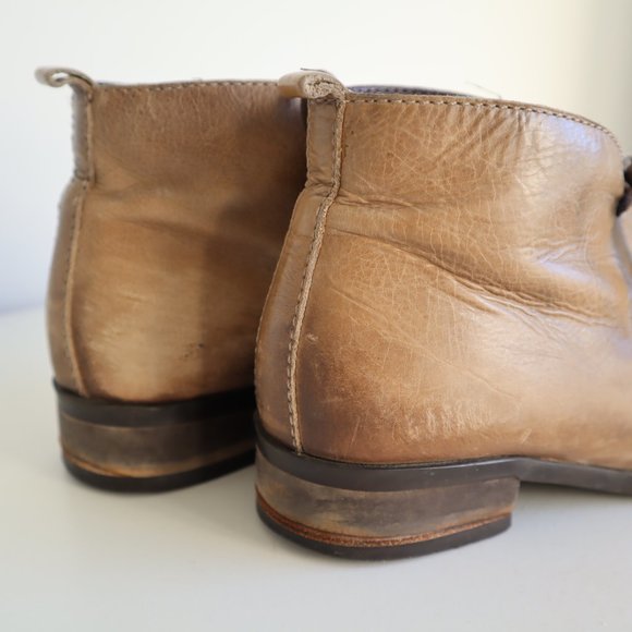 Lavorazione Artigiana Brown Leather Lace-Up Desert Ankle Boots, Size 6 - Picture 5 of 15